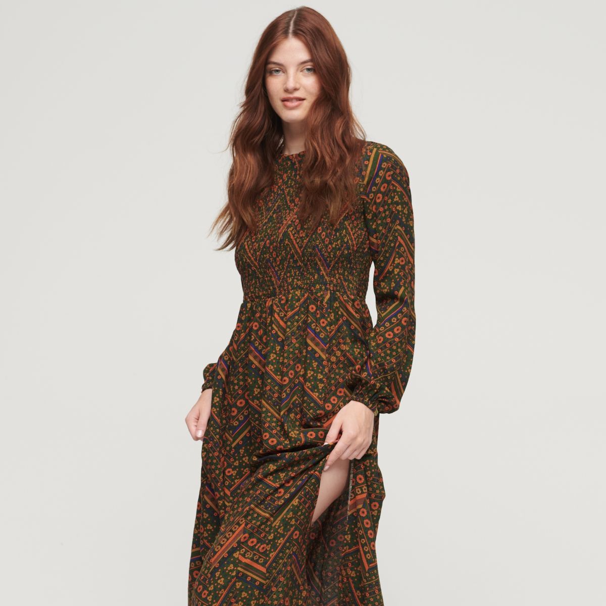 SUPERDRY - Vestido Maxi Estampado Mujer Superdry