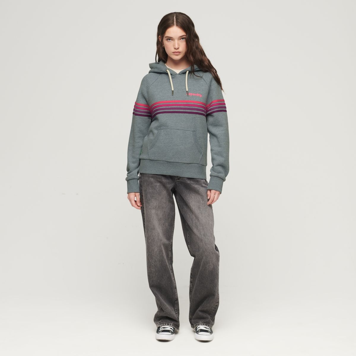 SUPERDRY - Polerón Logo con Capucha Algodón Mujer Superdry