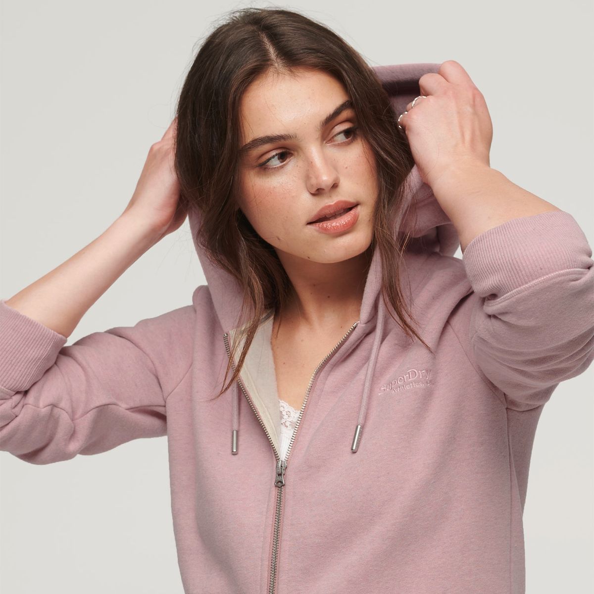 SUPERDRY - Polerón Logo con Capucha Algodón Mujer Superdry