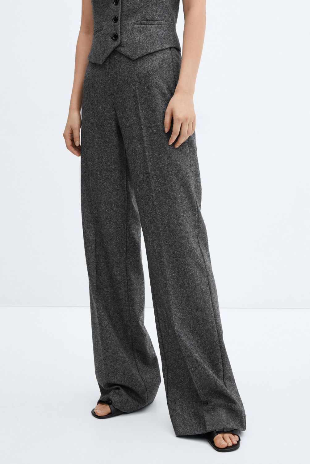 MANGO - Pantalón Traje Lana Mujer Mango