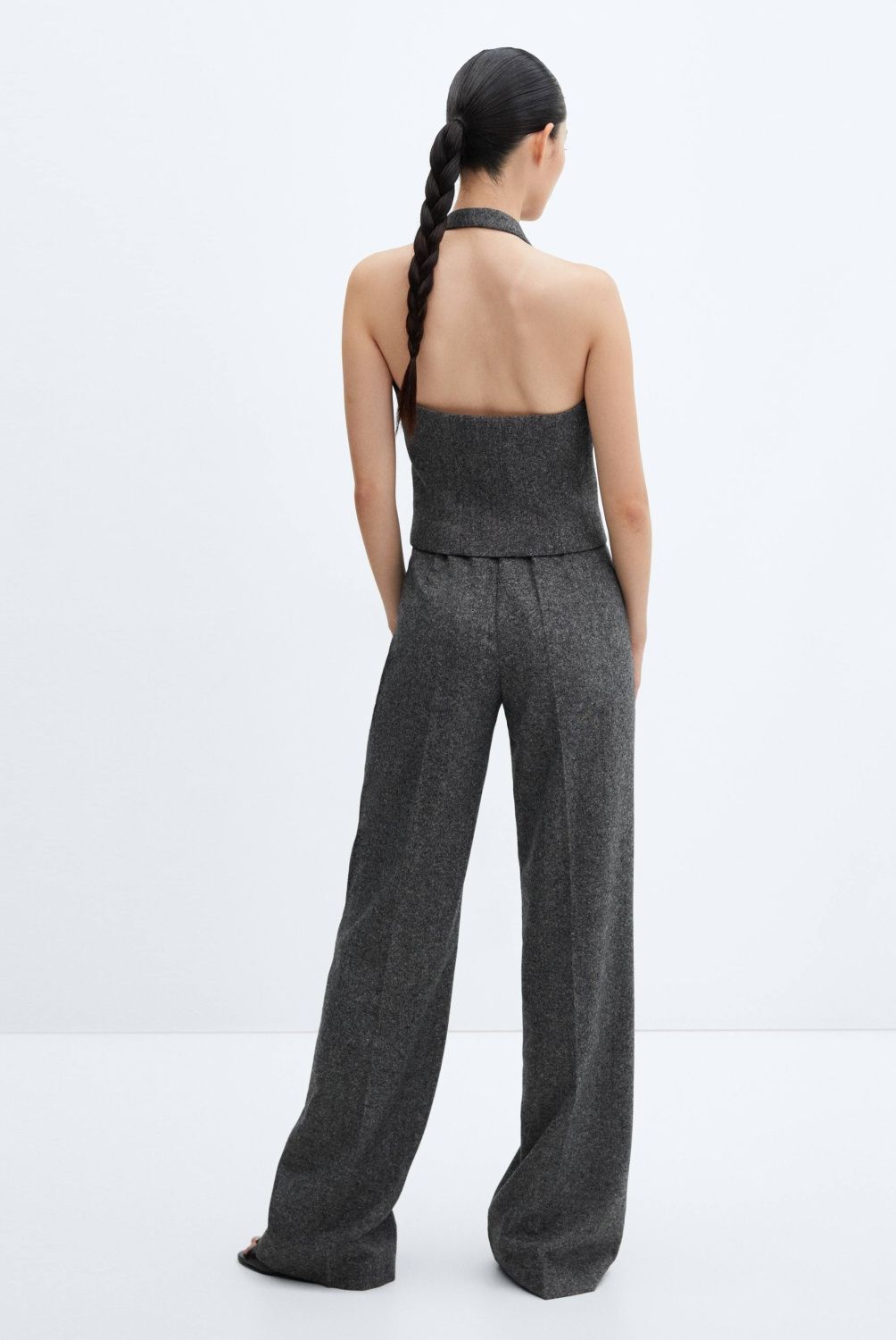 MANGO - Pantalón Traje Lana Mujer Mango