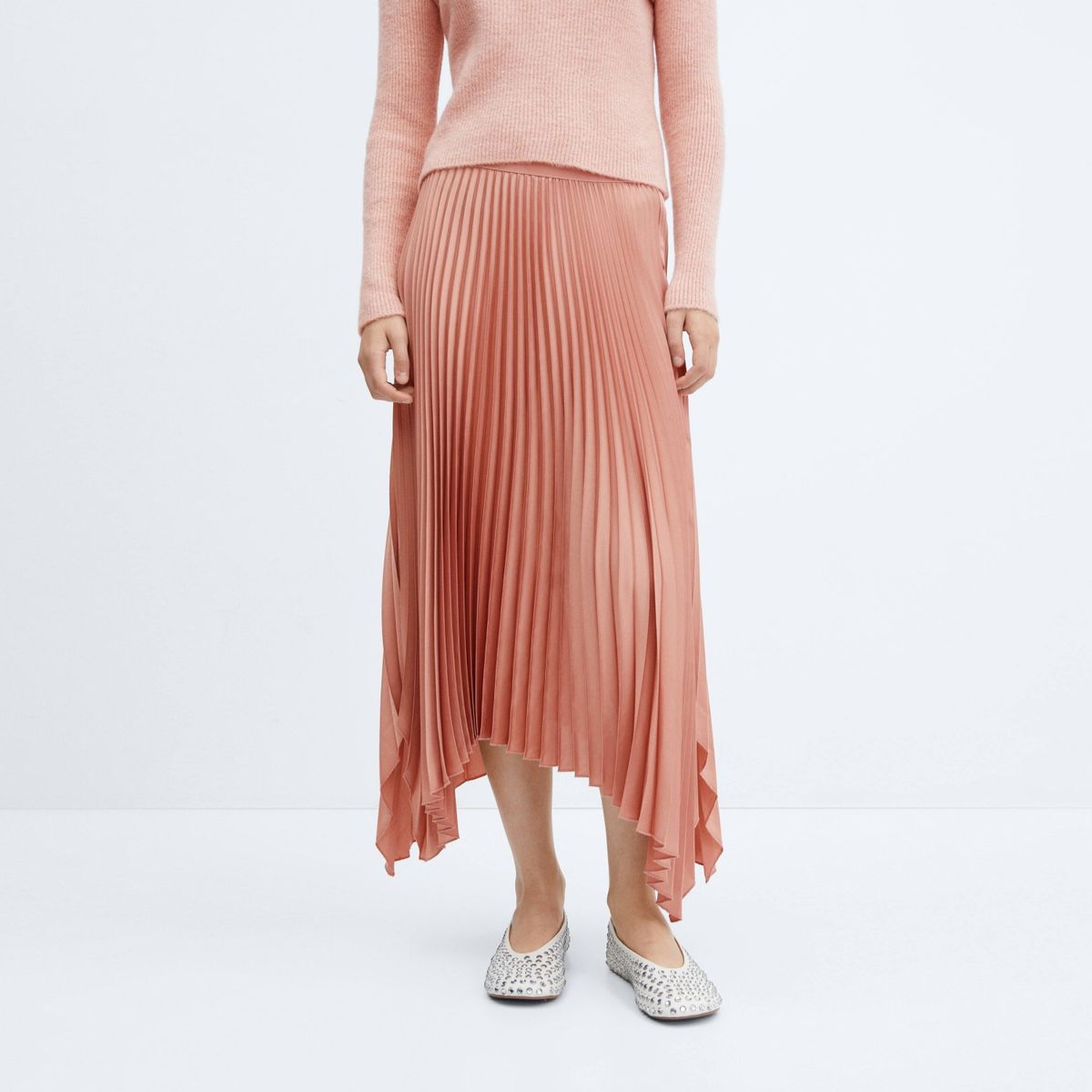MANGO - Falda Plisada Irregular Mujer Mango