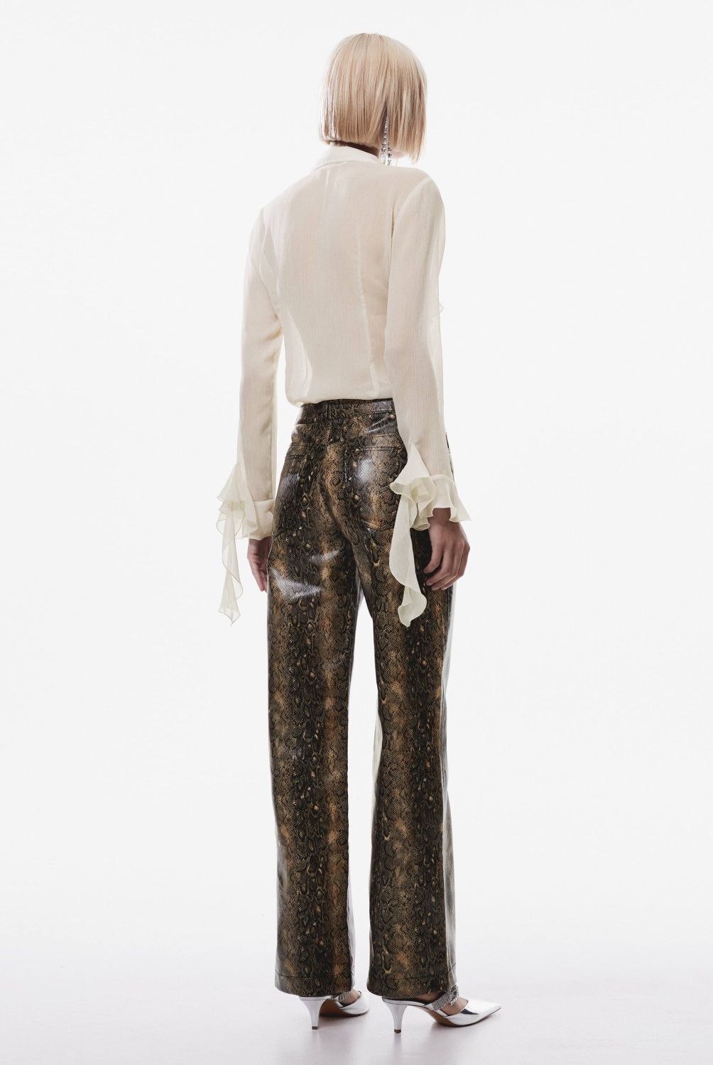 MANGO - Pantalón Estampado Serpiente Mujer Mango