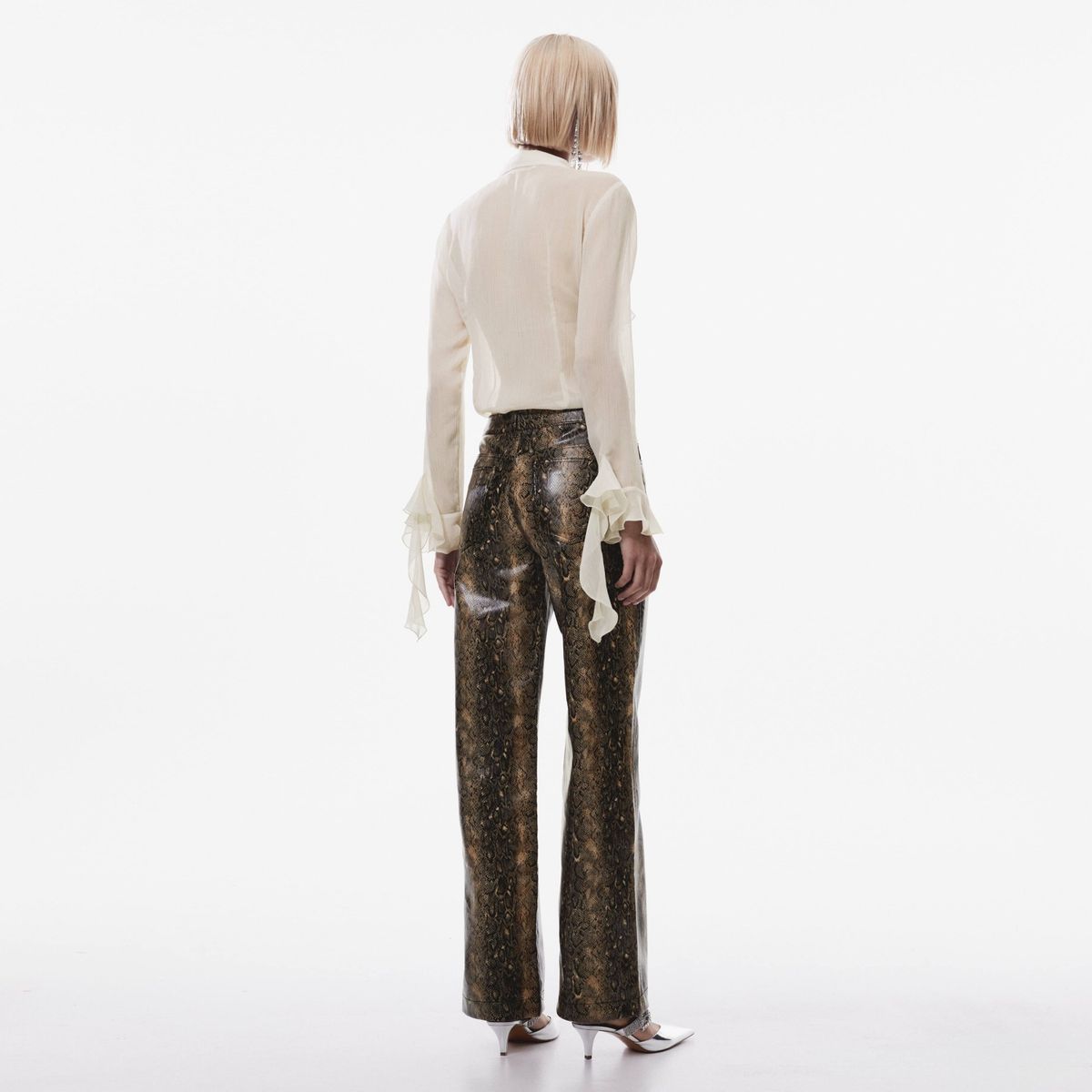 MANGO - Pantalón Estampado Serpiente Mujer Mango