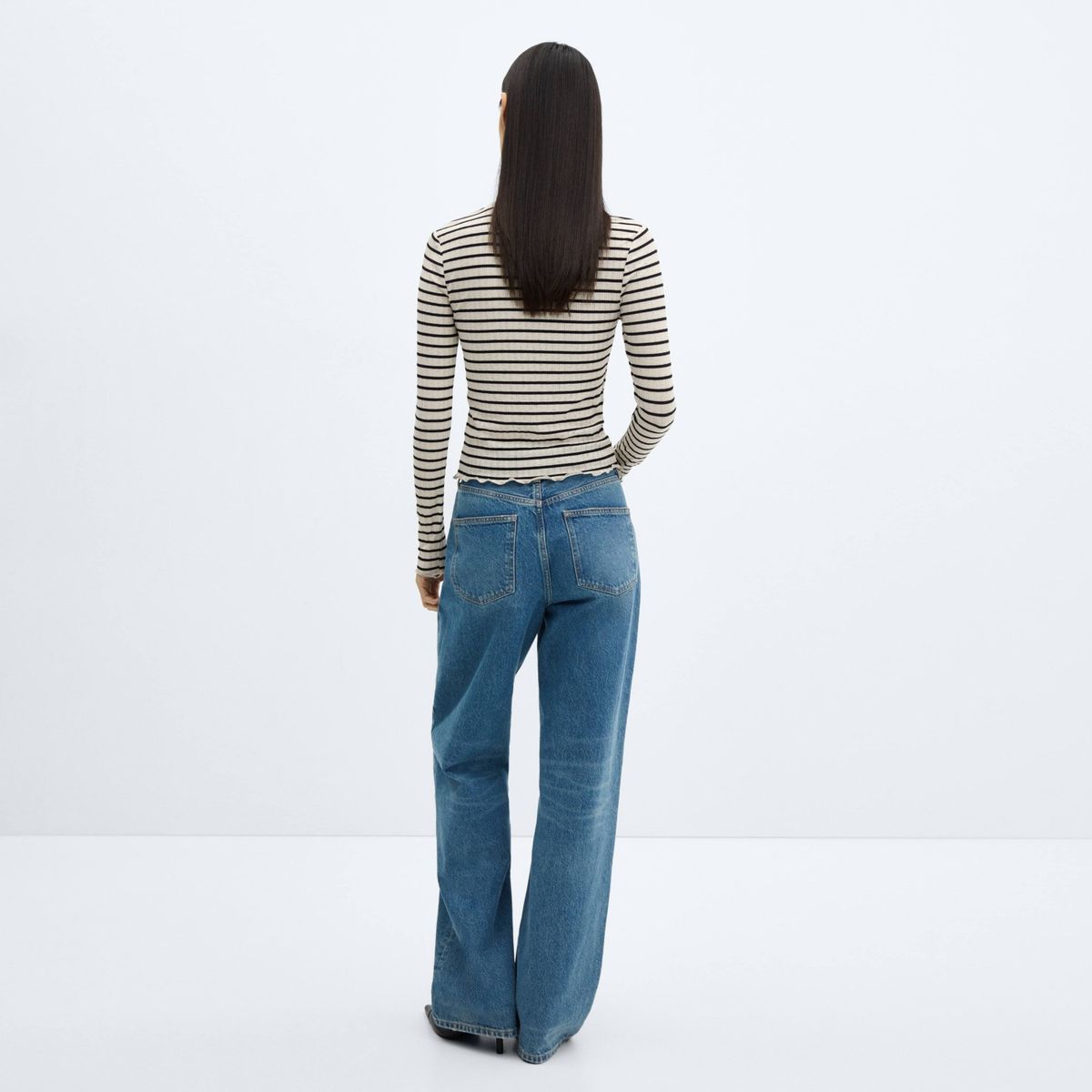 MANGO - Polera Rayas Textura Mujer Mango