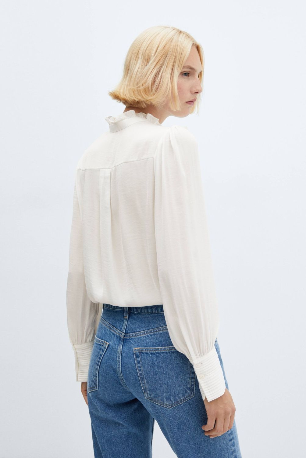 MANGO - Camisa Detalle Volantes Mujer Mango