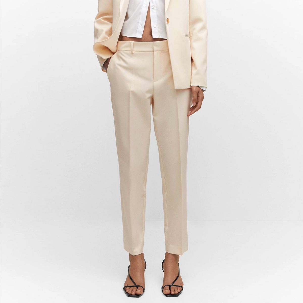 MANGO - Pantalón Recto Traje Mujer Mango