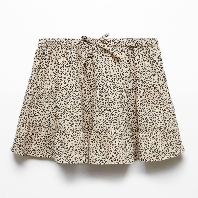 MANGO KIDS - Falda Algodón Leopardo Niña Mango Kids