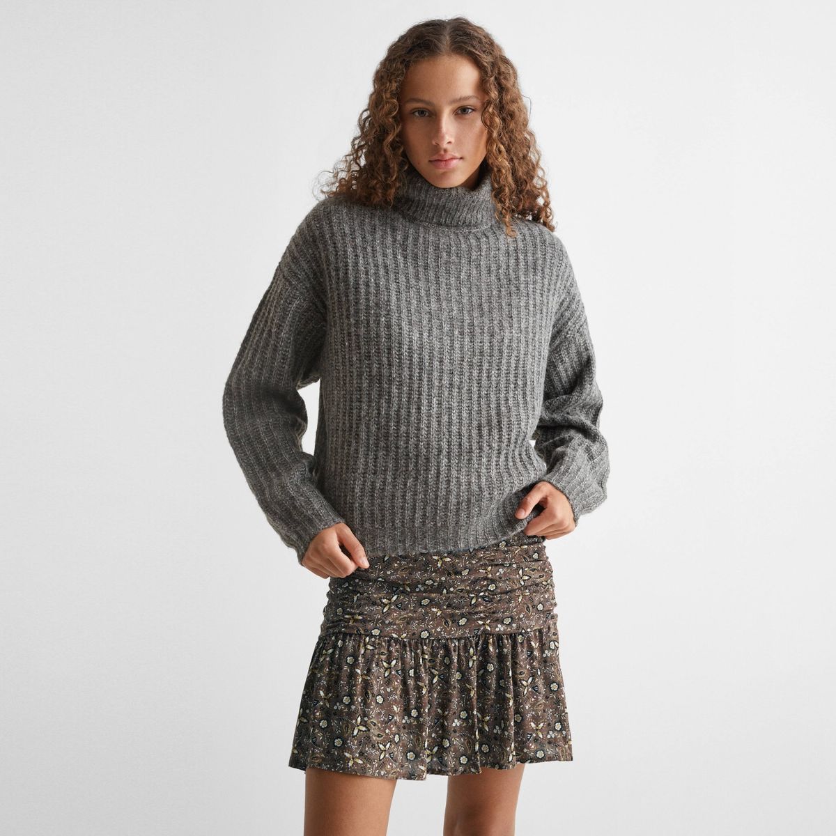 MANGO TEEN - Sweater Punto Cuello Vuelto Mujer Mango Teen
