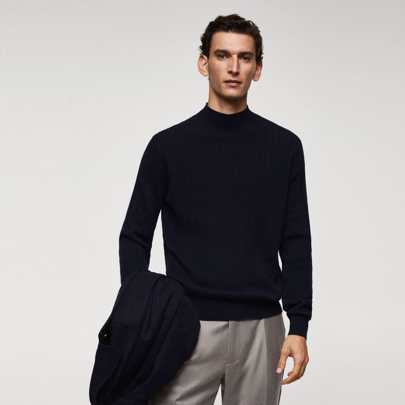 MANGO MAN - Sweater 100% Cashmere Trenzado Hombre Mango Man