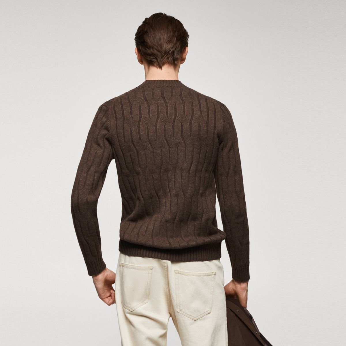 MANGO MAN - Sweater Mezcla Lana Trenzado Hombre Mango Man