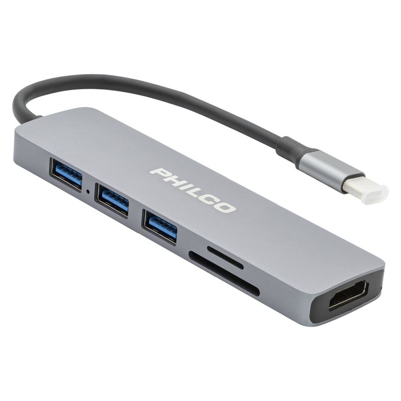 PHILCO - Cable 6 En 1 Tipo C A Hdmi+Usb 3.0 Philco