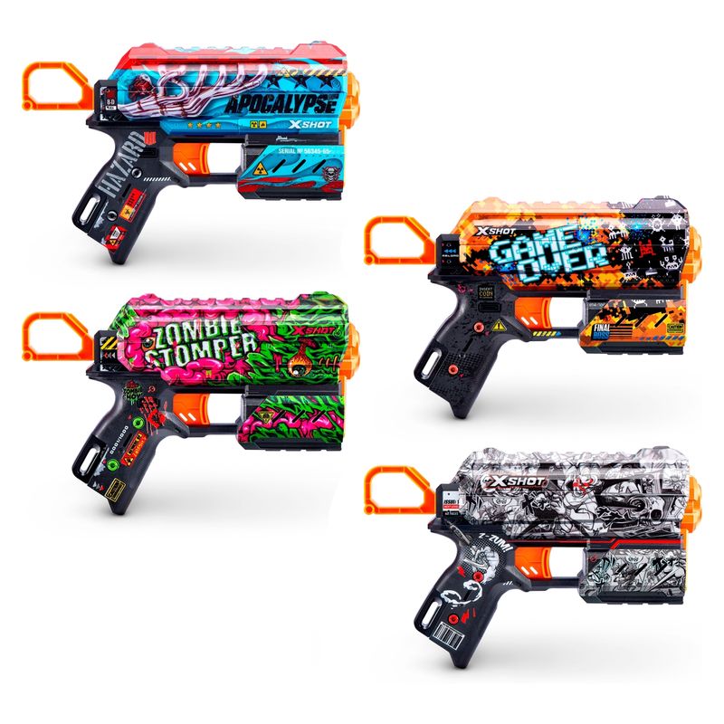 X SHOT - Lanza Dardos Flux Skins con 8 Dardos X Shot