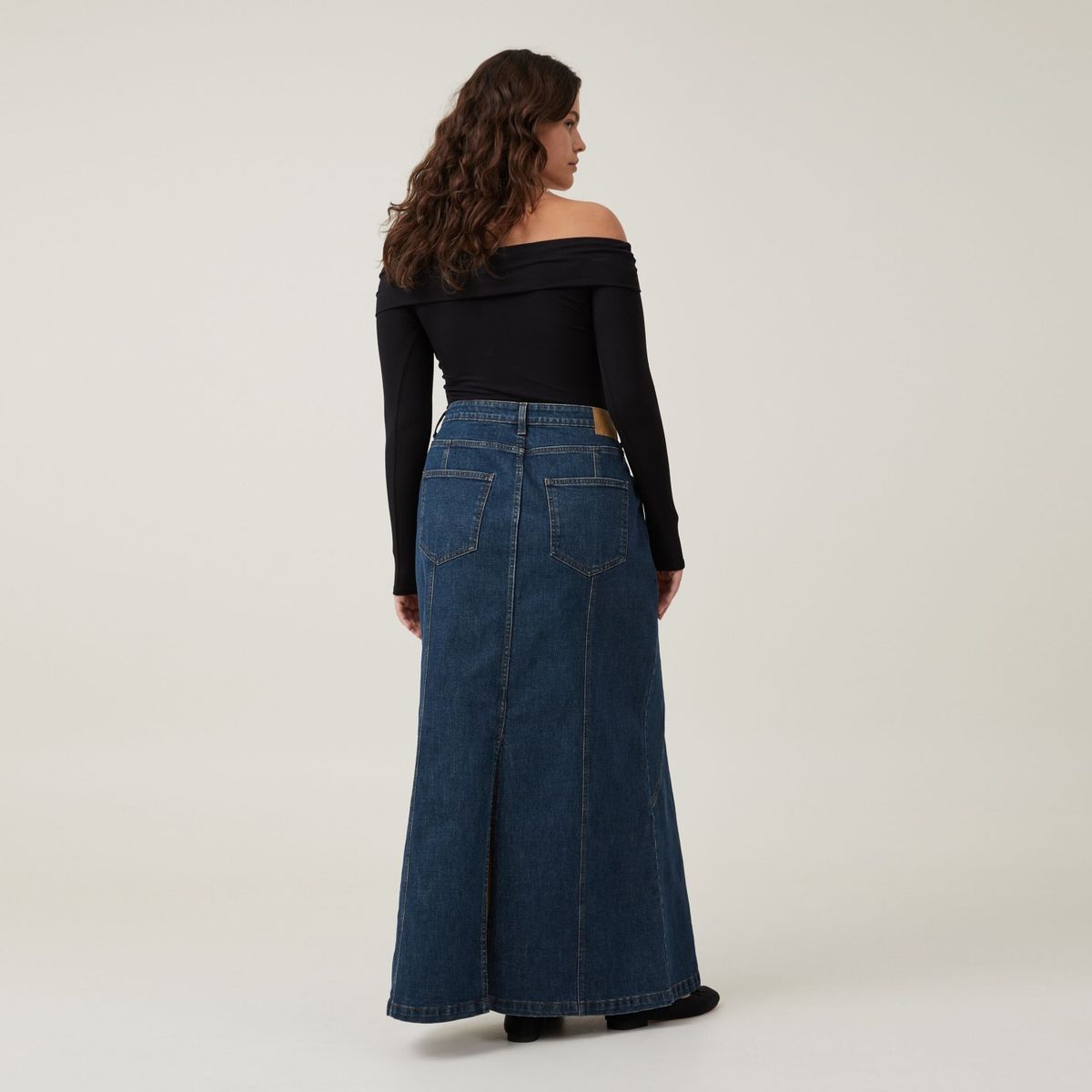COTTON ON - Falda Denim Maxi Algodón Mujer Cotton On