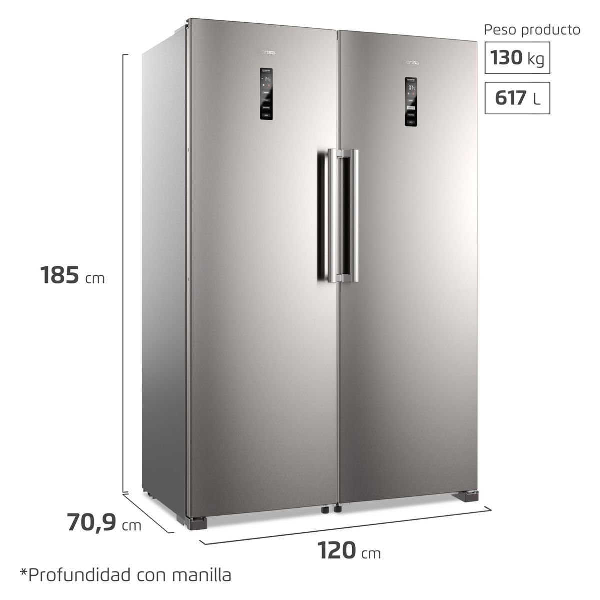 FENSA - Refrigerador Combo 617 Litros No Frost Kit Twin RTI4S + FTI4S Fensa