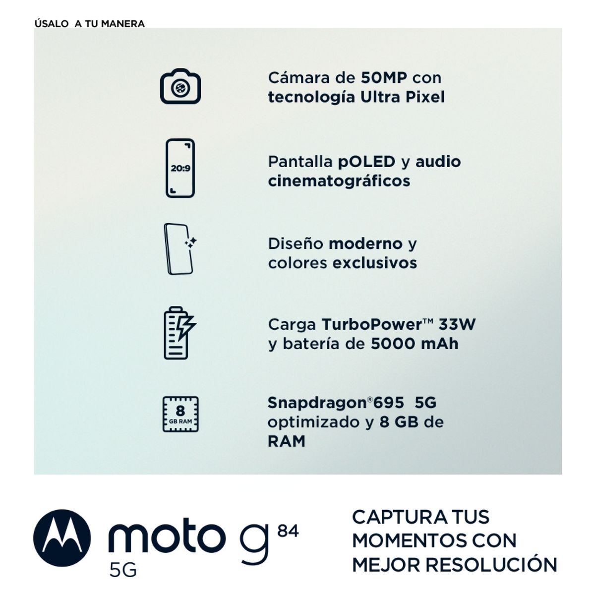 MOTOROLA - Celular Motorola Moto G84 256GB + Bundle