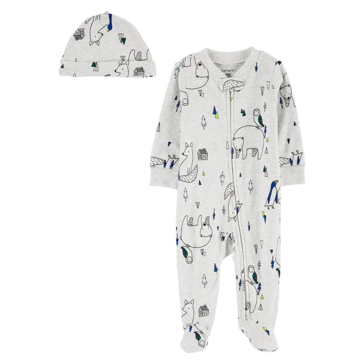 CARTER'S - Conjunto 2 Piezas Pijama Y Gorro Bebé Niño Carter's