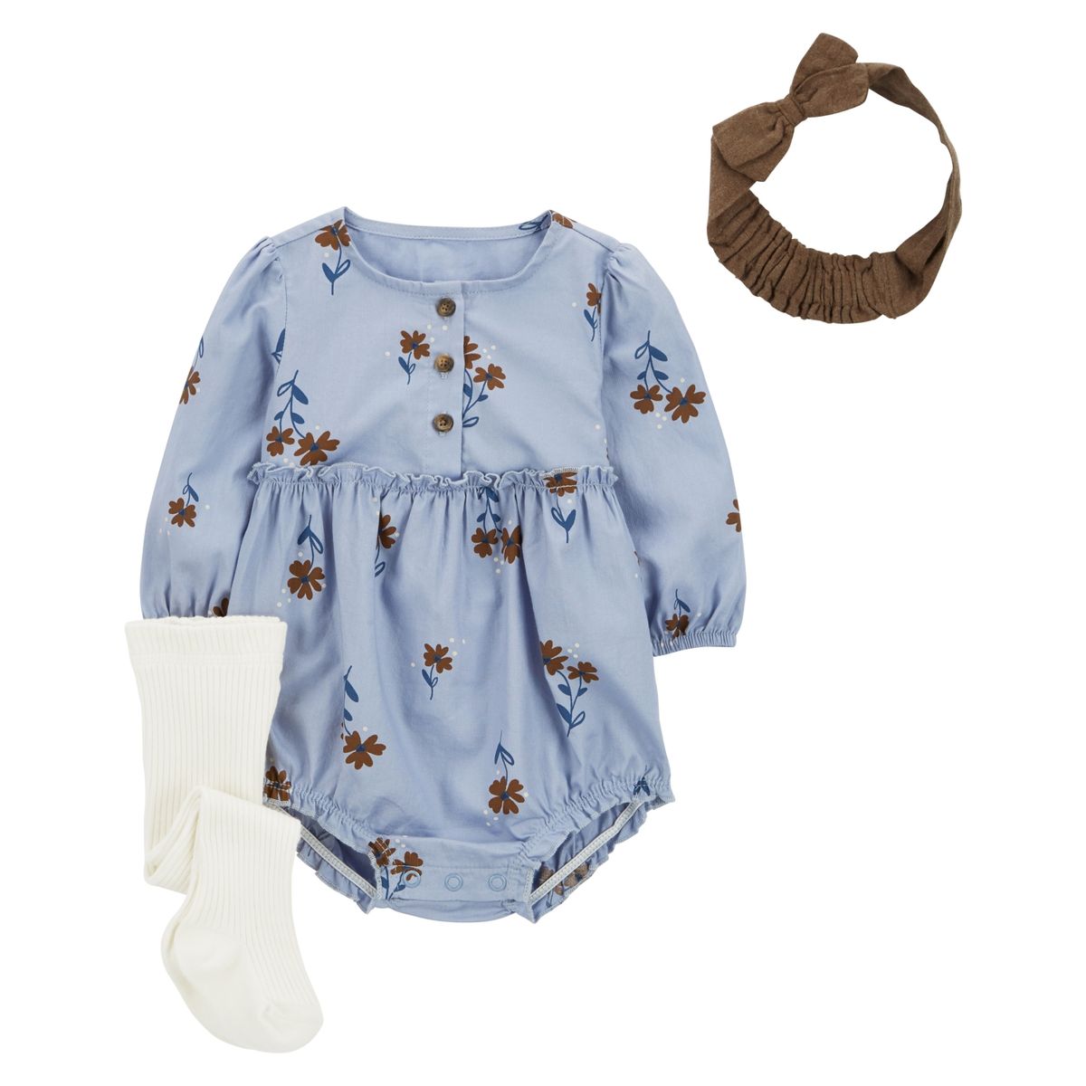 CARTER'S - Conjunto 3 Piezas Enterito, Pantys y Cintillo Bebé Niña Carter's