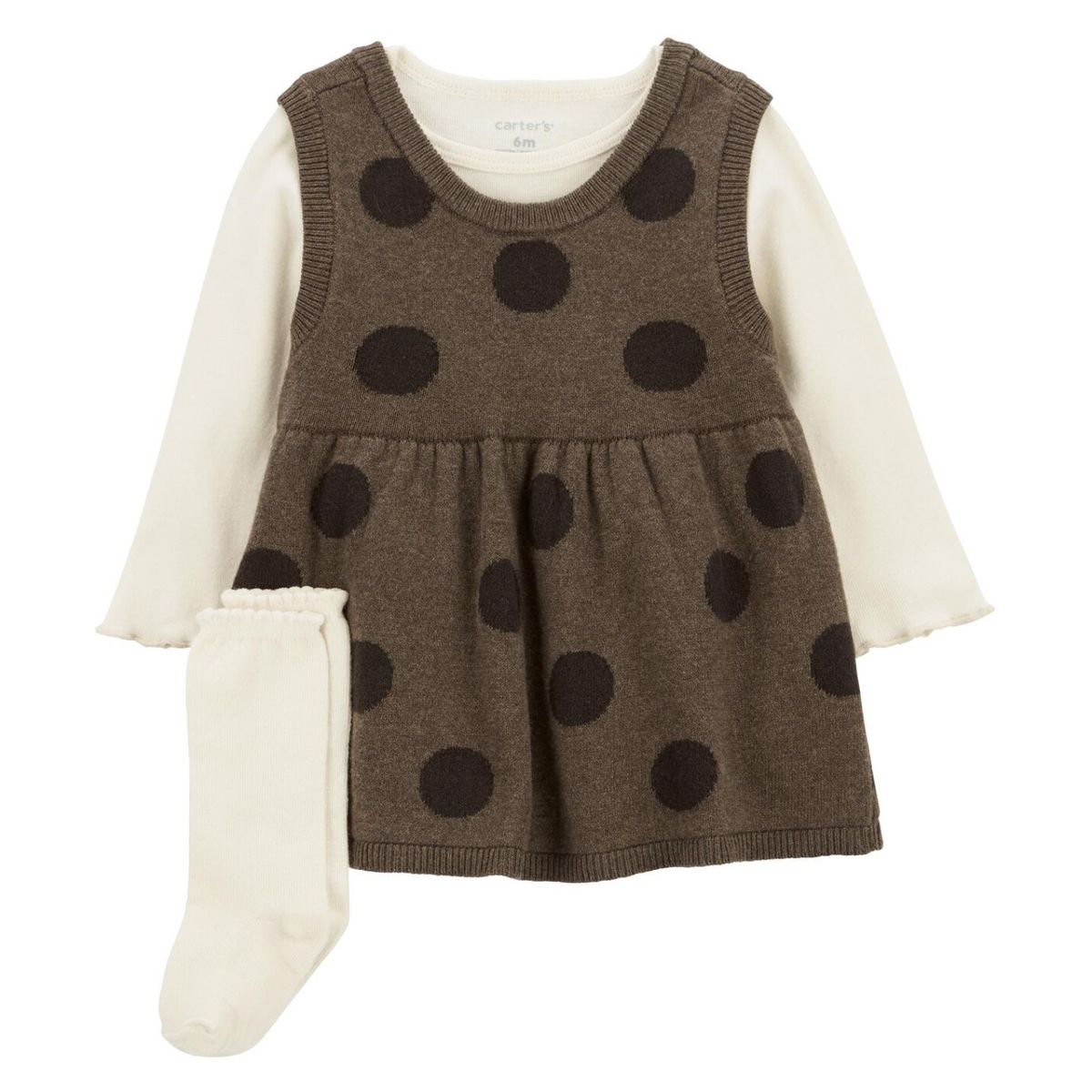 CARTER'S - Conjunto 3 Piezas Vestido, Body y Pantys Bebé Niña Carter's