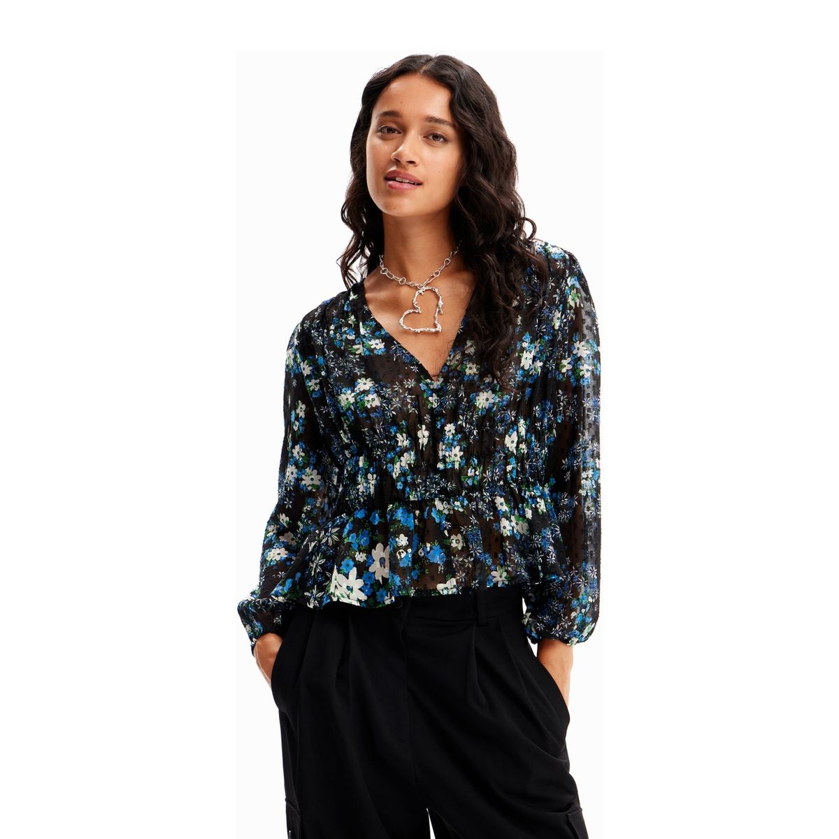 DESIGUAL - Blusa Estampada Manga 3/4 Mujer Desigual