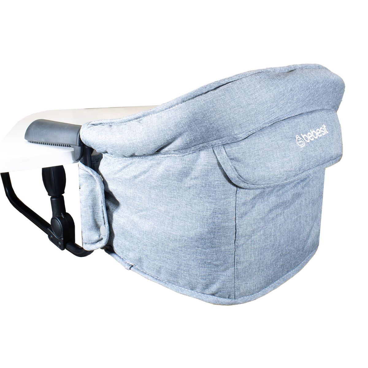 BEBESIT - Silla de Comer Eat & Bear Sujeción de Mesa Portable Gris Bebesit