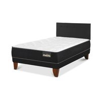 Cama Europea Plus Black 1.5 Plazas Respaldo Black