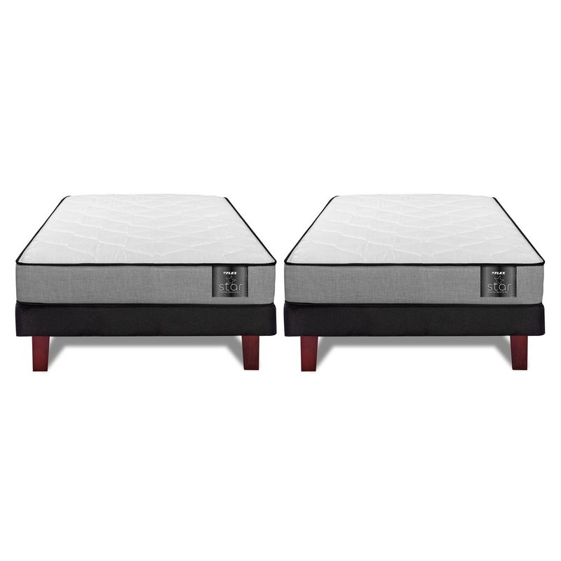 FLEX - 2 Camas Europeas Flat Star 1 Plaza X 2.00Mt Flex