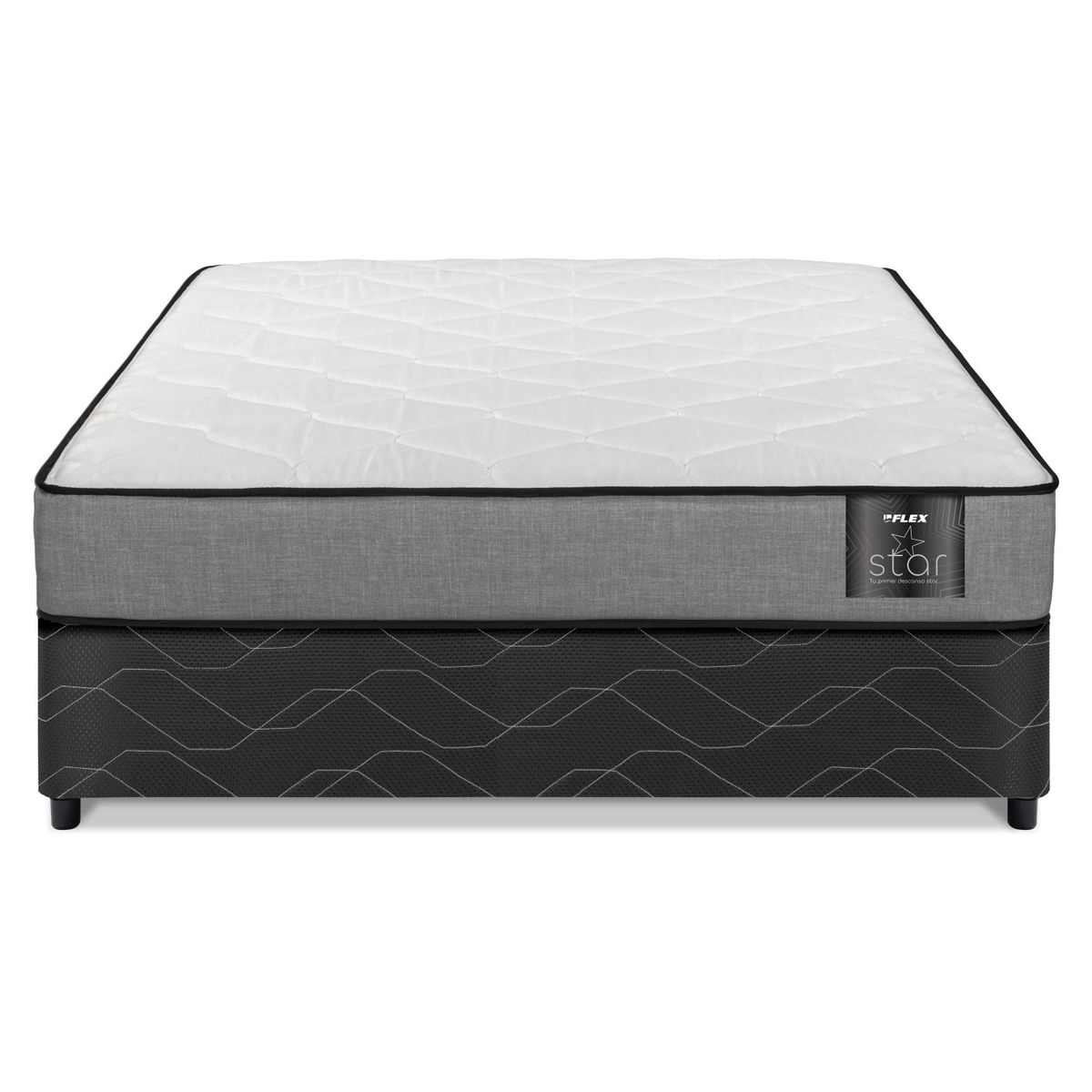 FLEX - Cama Americana Star 2 Plazas X 1.90Mt Base Normal Flex