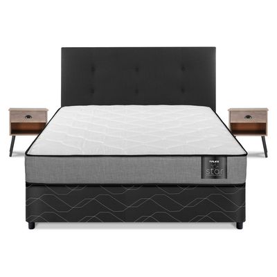 Imagen 2 del producto Cama Americana Star 2 Plazas (150X190 Cm) + Respaldo Royal + Velador Rock