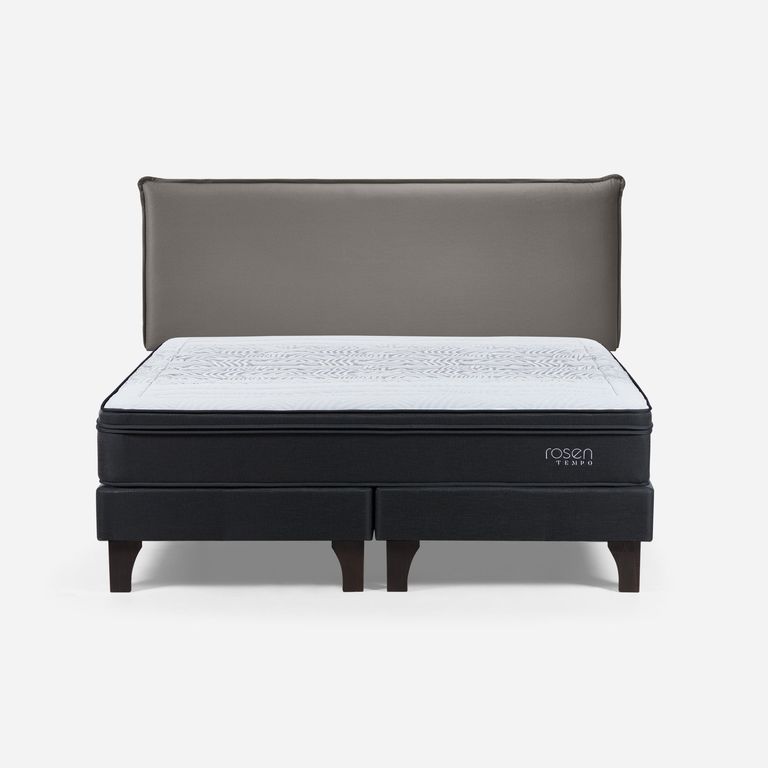 Cama Europea Tempo King x 2.00mt Base Dividida + Respaldo