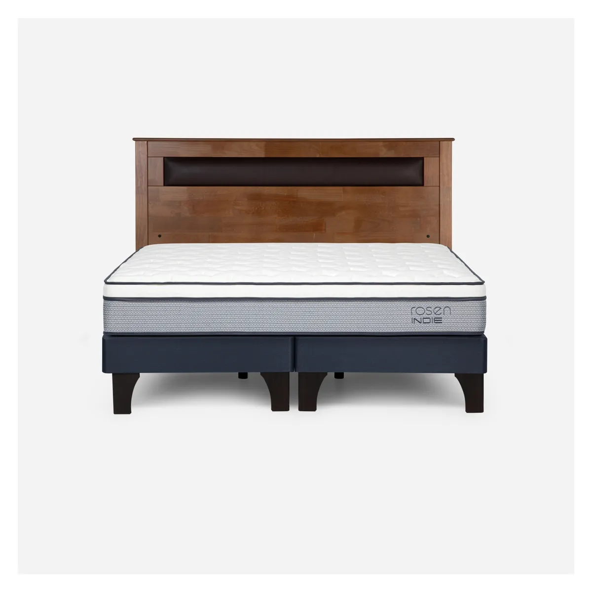 ROSEN - Cama Europea Indie 2 Plazas + Respaldo Rosen