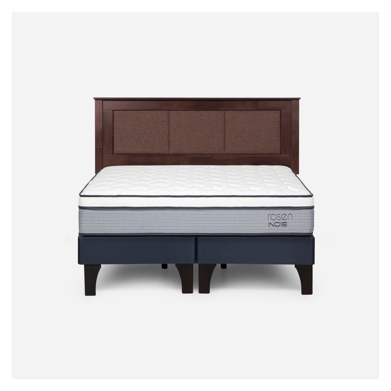 ROSEN - Cama Europea Indie 2 Plazas + Respaldo Rosen