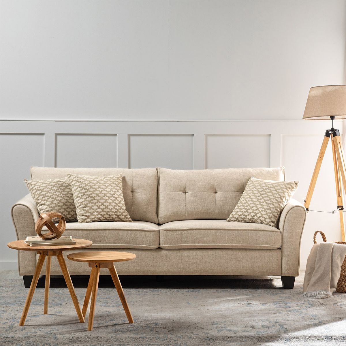 DANIELS - Sofá 3 Cuerpos Tela Mikonos Daniels