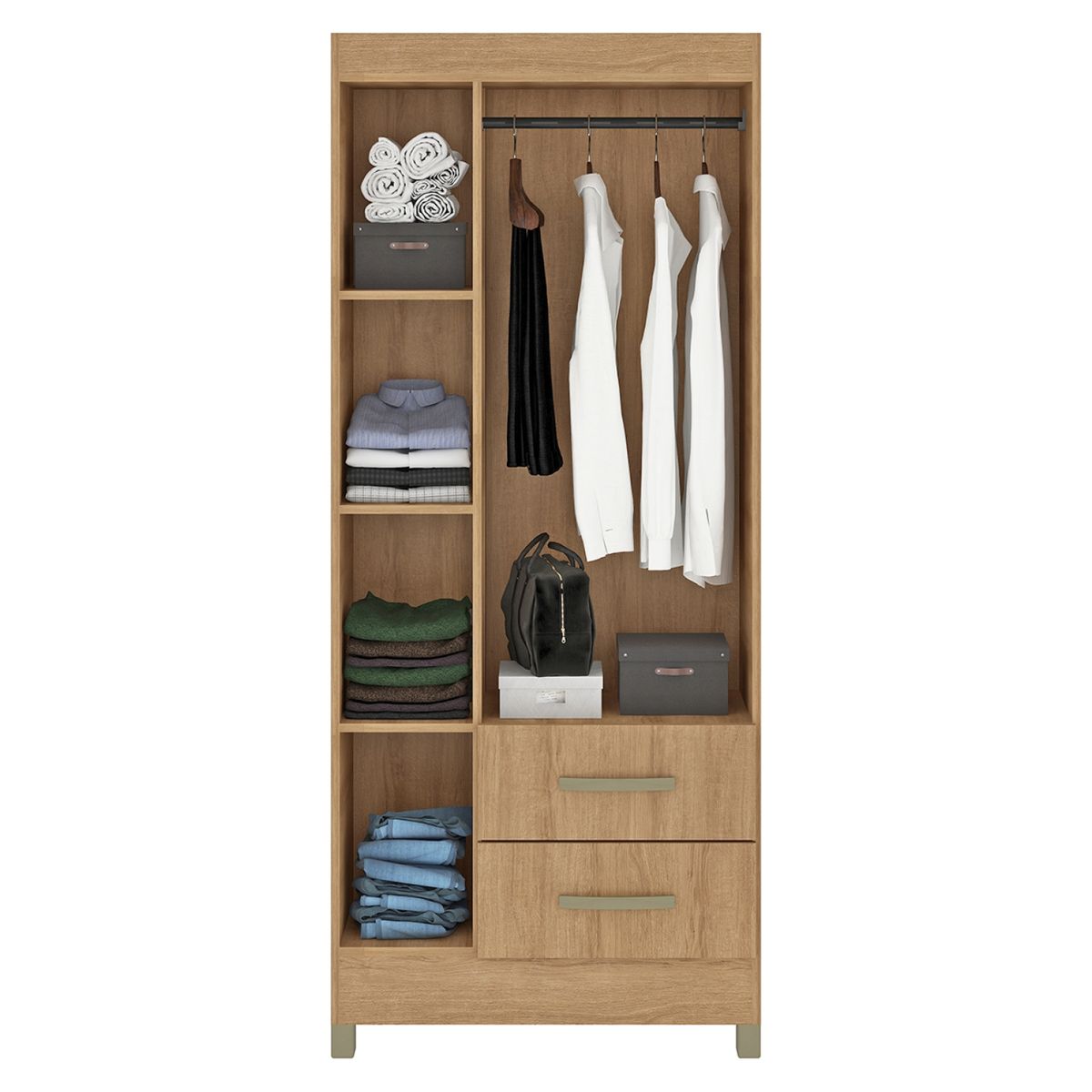 MOBILFRANK - Clóset 3 Puertas 2 Cajones Café Rp132Ml Mobilfrank