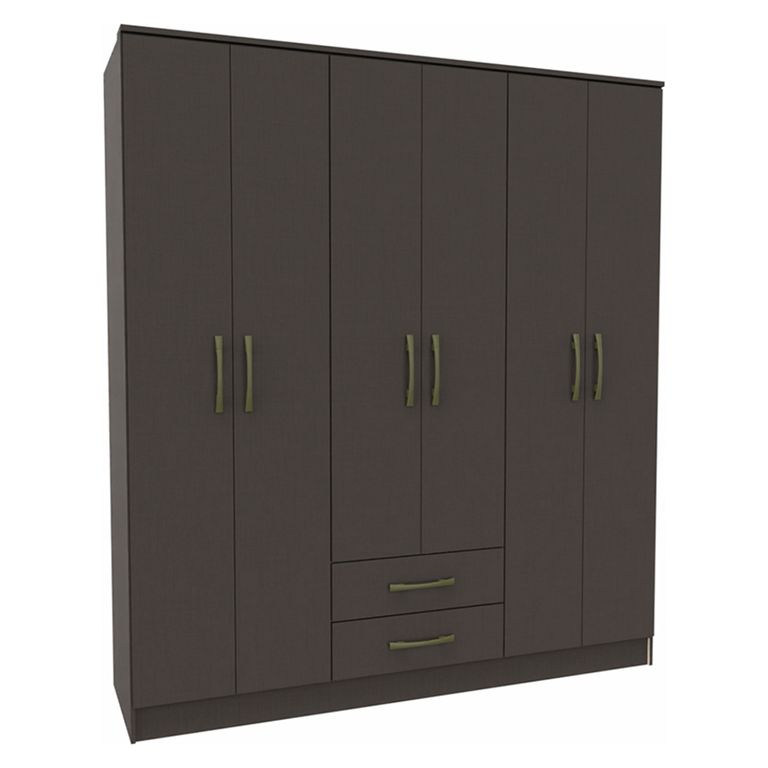 VEKKAHOME Clóset Pequim 6 Puertas 2 Cajones