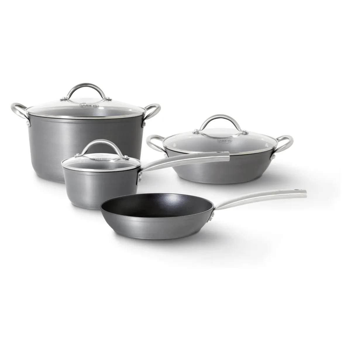 WENS - Batería De Cocina Antiadherente Hard Anodized 7 Piezas Wens