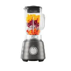 OSTER - Licuadora Osterizer® Max BLSTPB-RGR con 2 Caballos de Fuerza con Control de Perilla de 2 Velocidades Vaso de Vidrio 1.75 Lt 1500 W Plateado