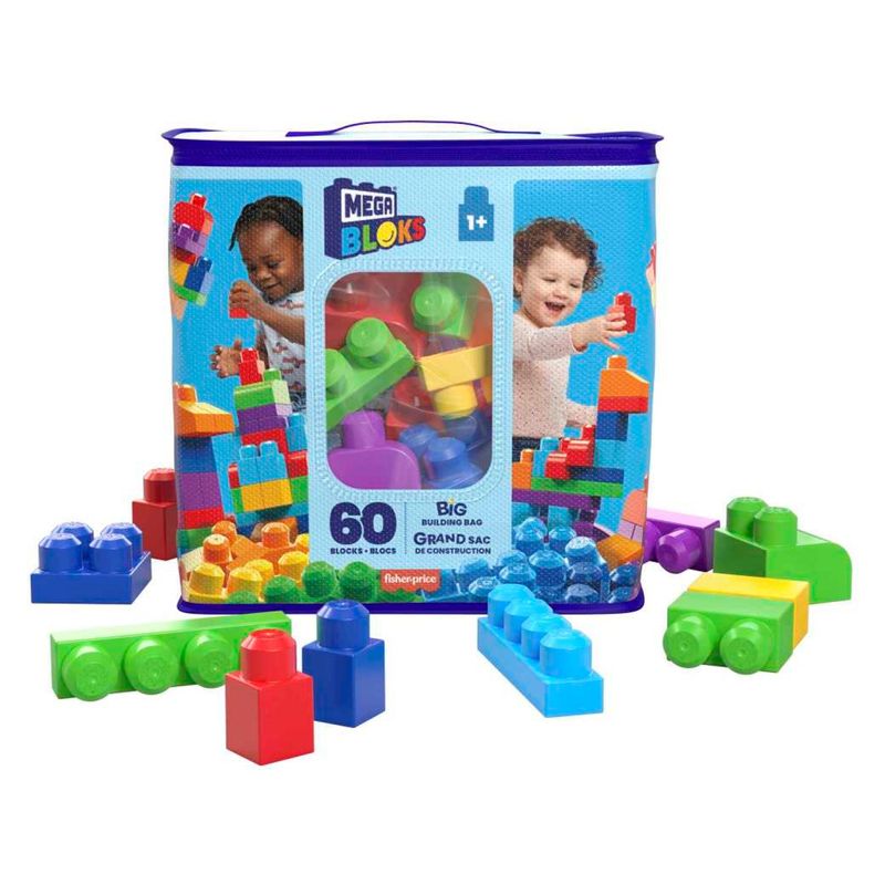 MEGA BLOKS - Clásica Bolsa de Construccion 60 piezas Mega Bloks