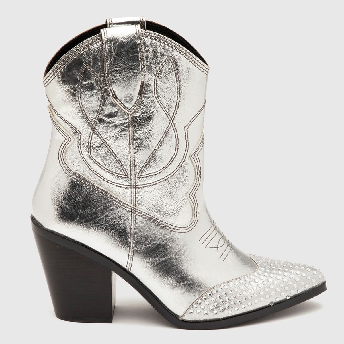 ALDO - Omaha Bota Vaquera Mujer Cuero Plateado Aldo