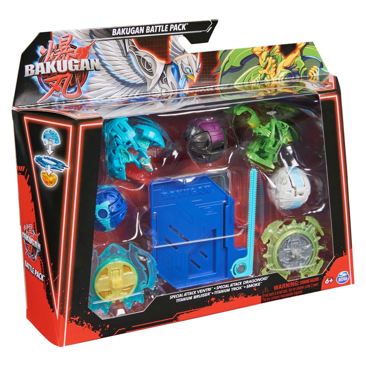 BAKUGAN - Set Batalla Ataque Giratorio Titanium Brui Bakugan