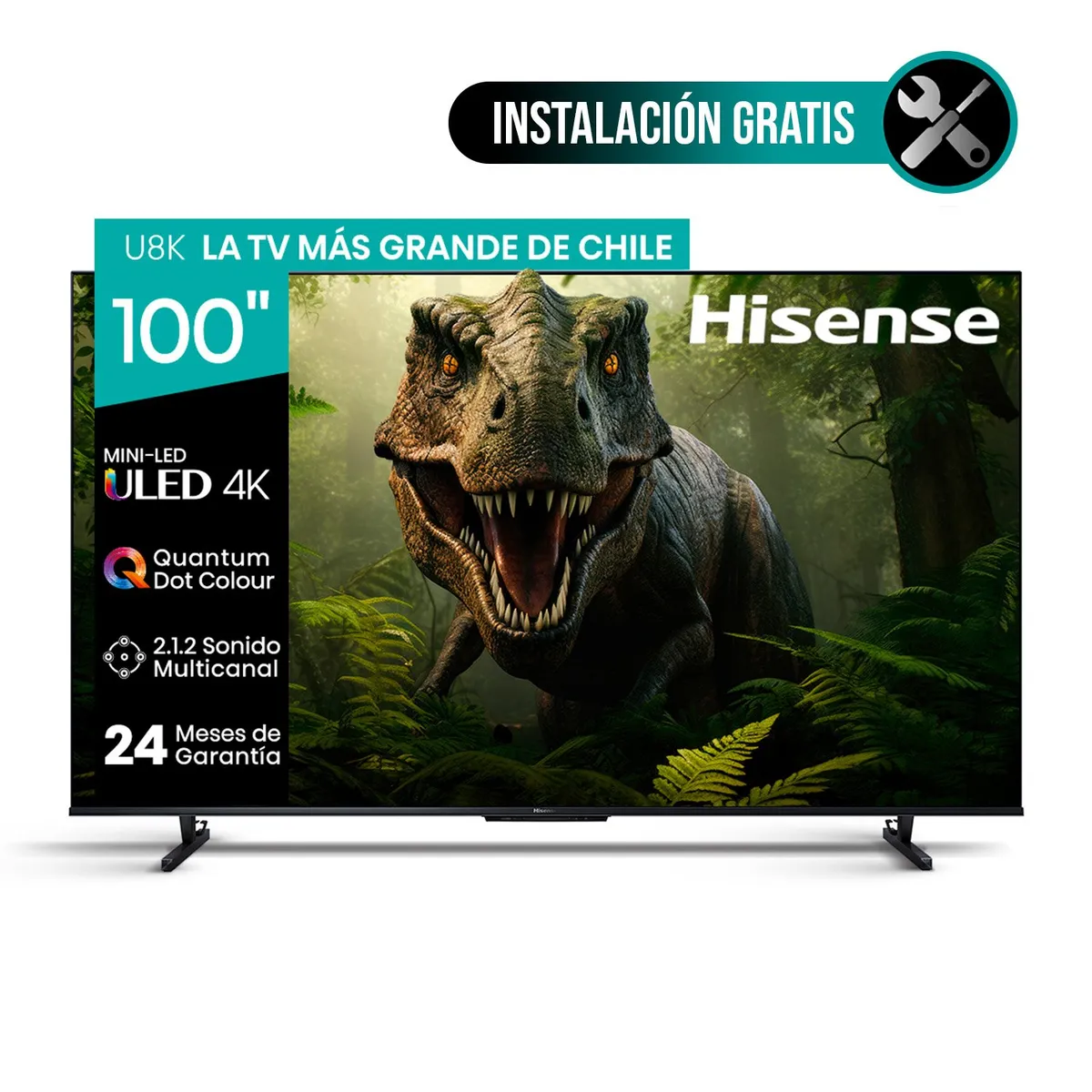 HISENSE - Mini LED Smart TV 100" U8K 4K Google TV Hisense