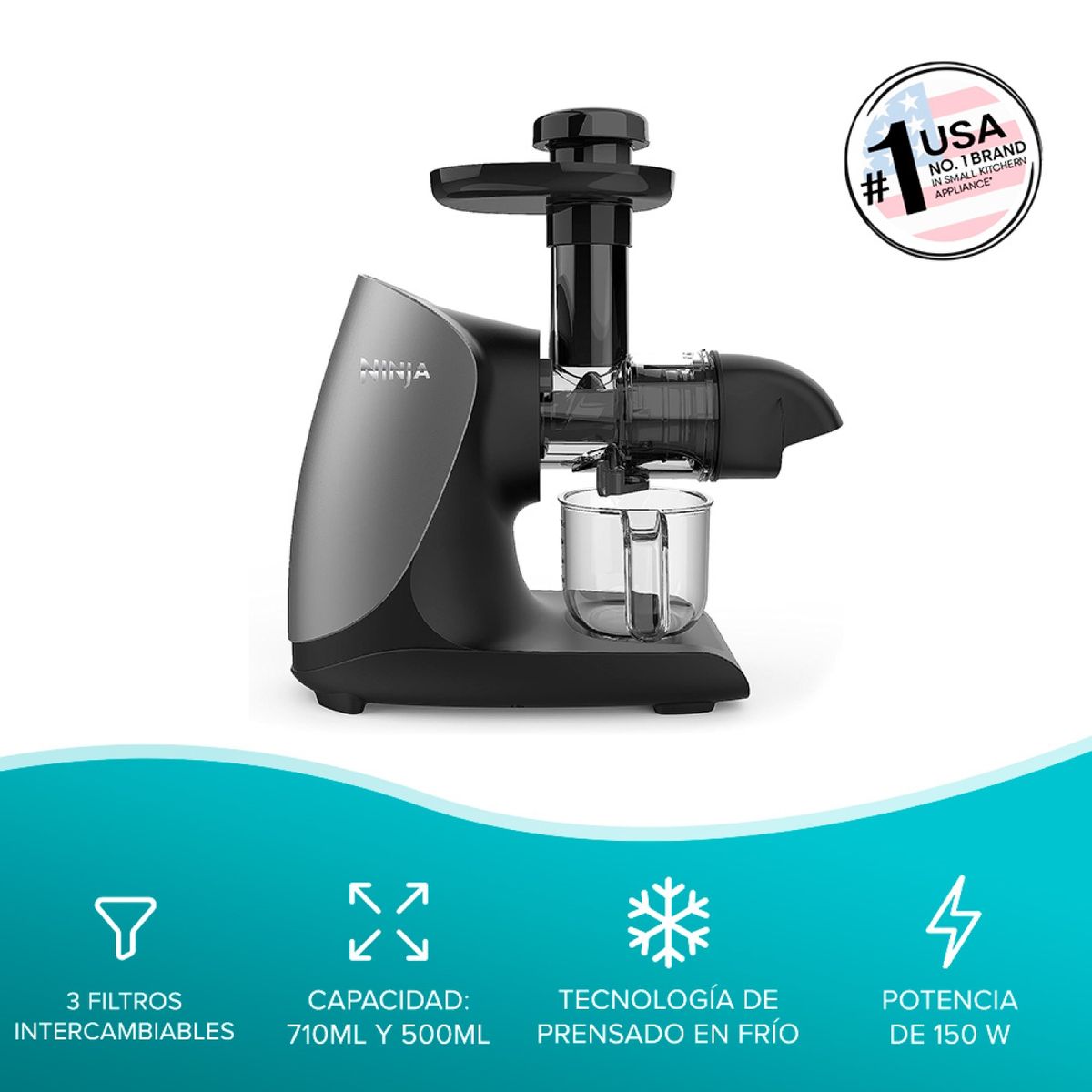 NINJA - Prensadora De Jugo En Frío 150 W Ninja