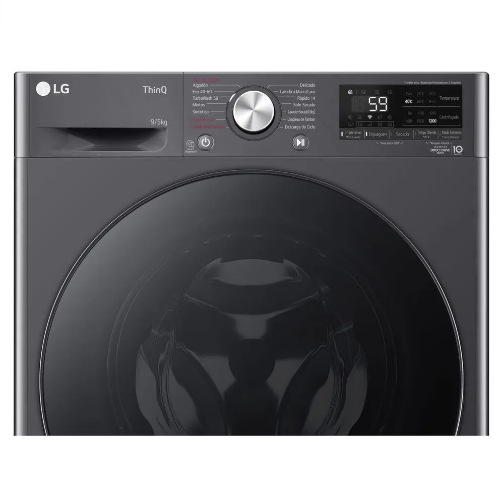 LG WD9MVC4S6 9/5 kg Gris, foto 5
