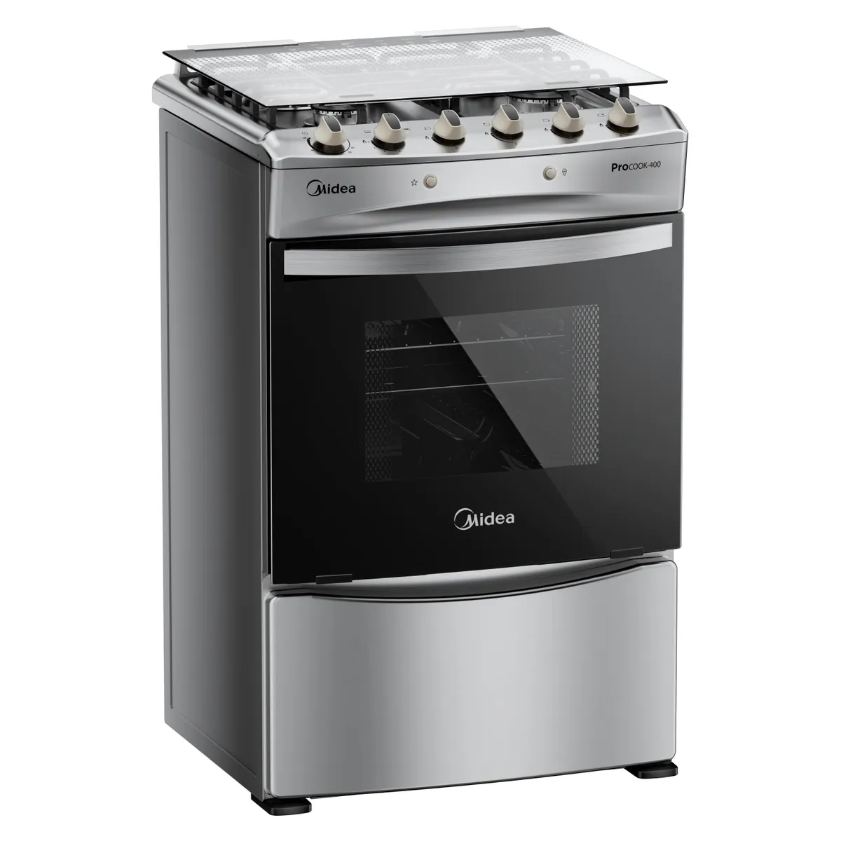 MIDEA - Cocina 4 Quemadores Horno De 63.89 Lt Con Grill Gas Licuado Mcg-4Qpi24Ns Midea
