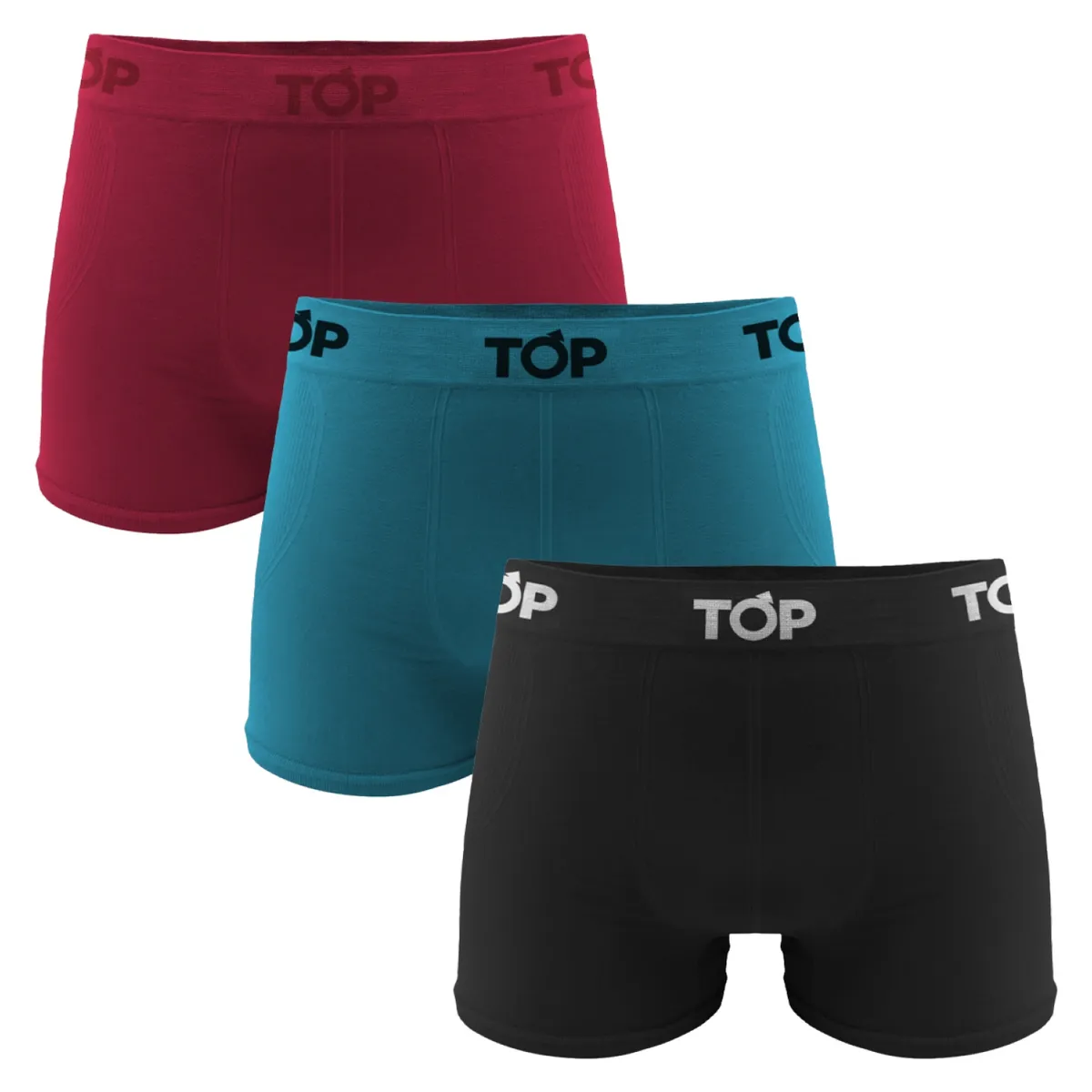 TOP - Pack De 3 Boxers Liso Microfibra Sin Costura Hombre Top
