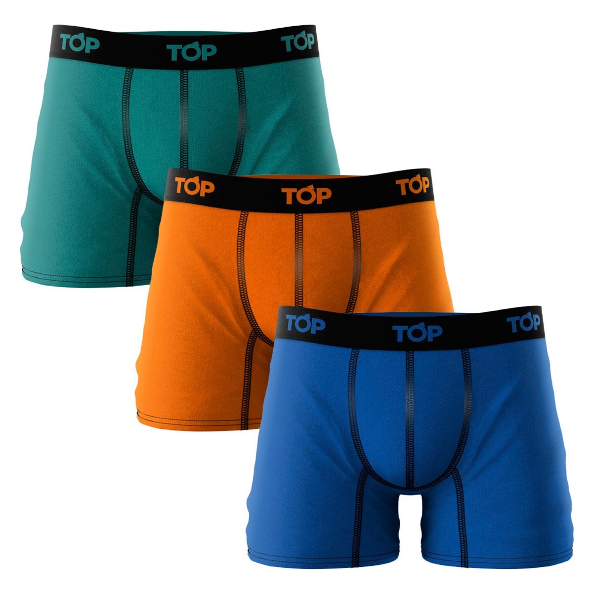 TOP - Pack 3 Bóxer Liso Algodón Hombre Top