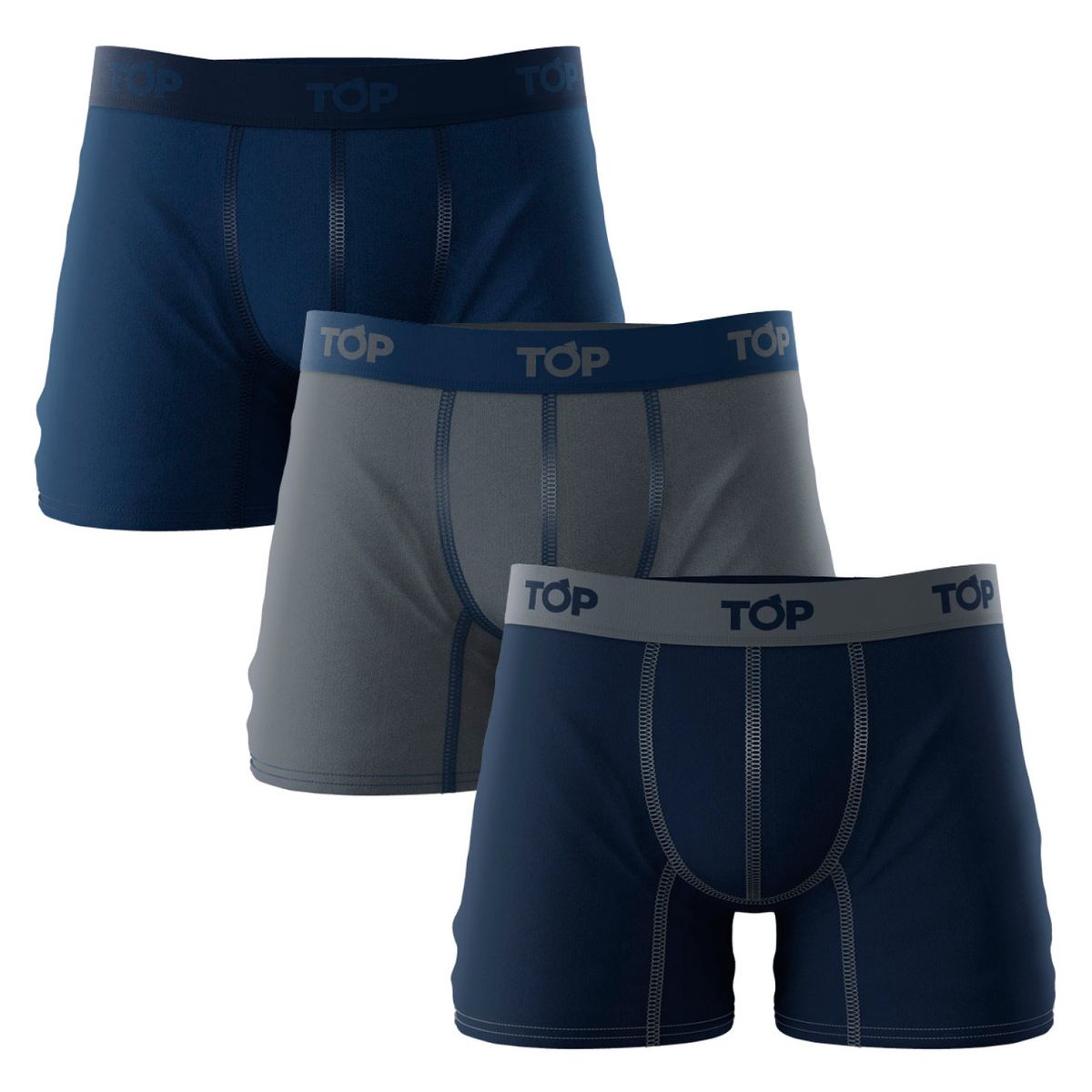 TOP - Pack 3 Bóxer Liso Algodón Hombre Top