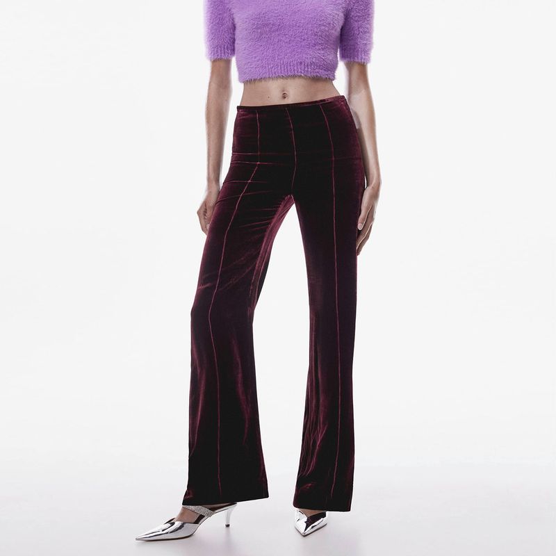 MANGO - Pantalón Terciopelo Acampanado Mujer Mango