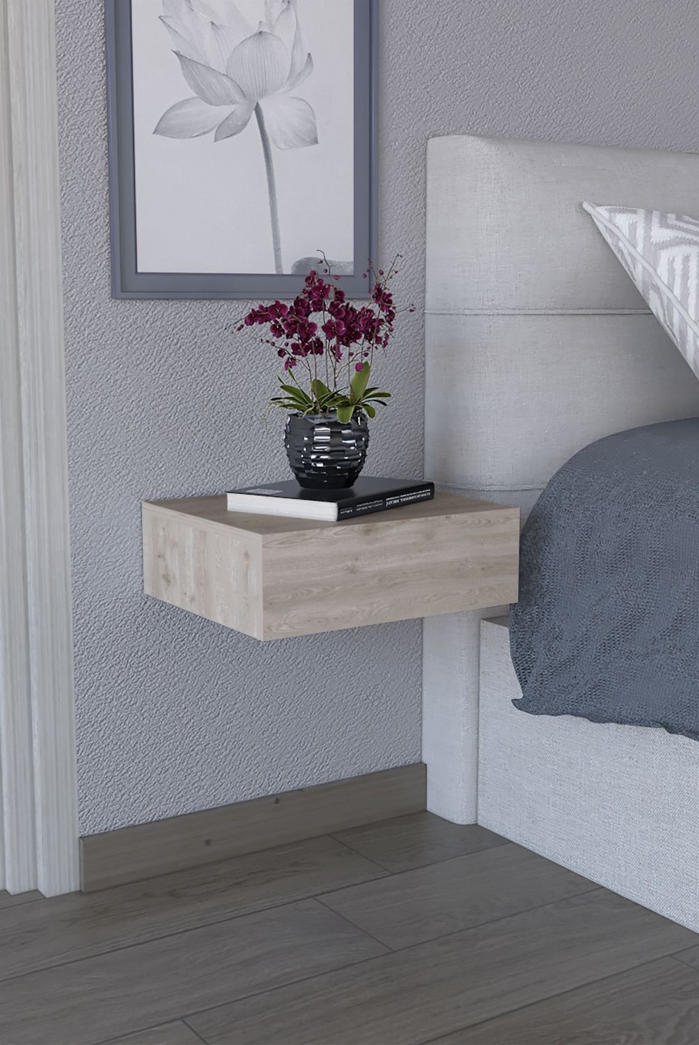 TUHOME - Velador Milano Flotante Ceniza Tuhome