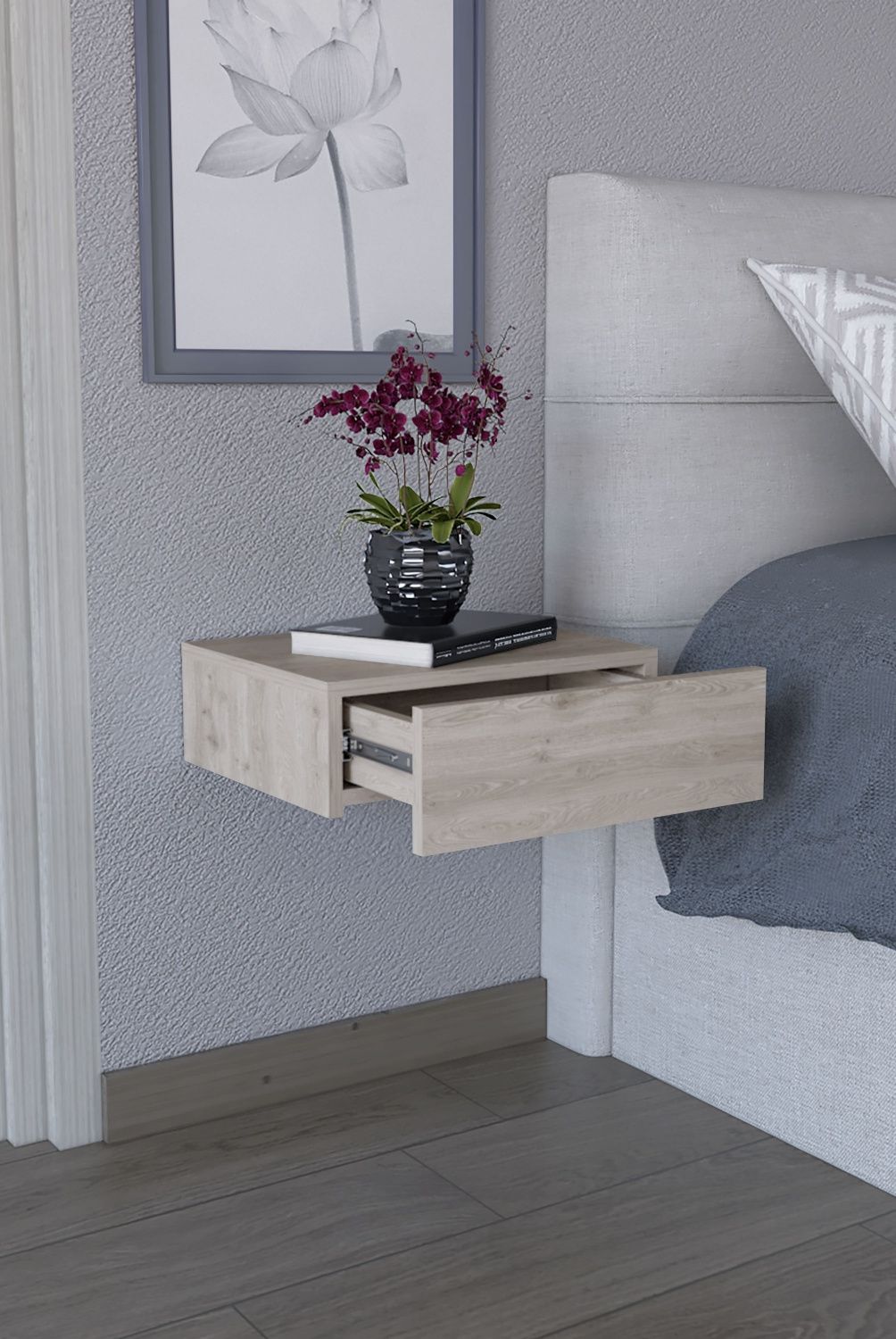 TUHOME - Velador Milano Flotante Ceniza Tuhome